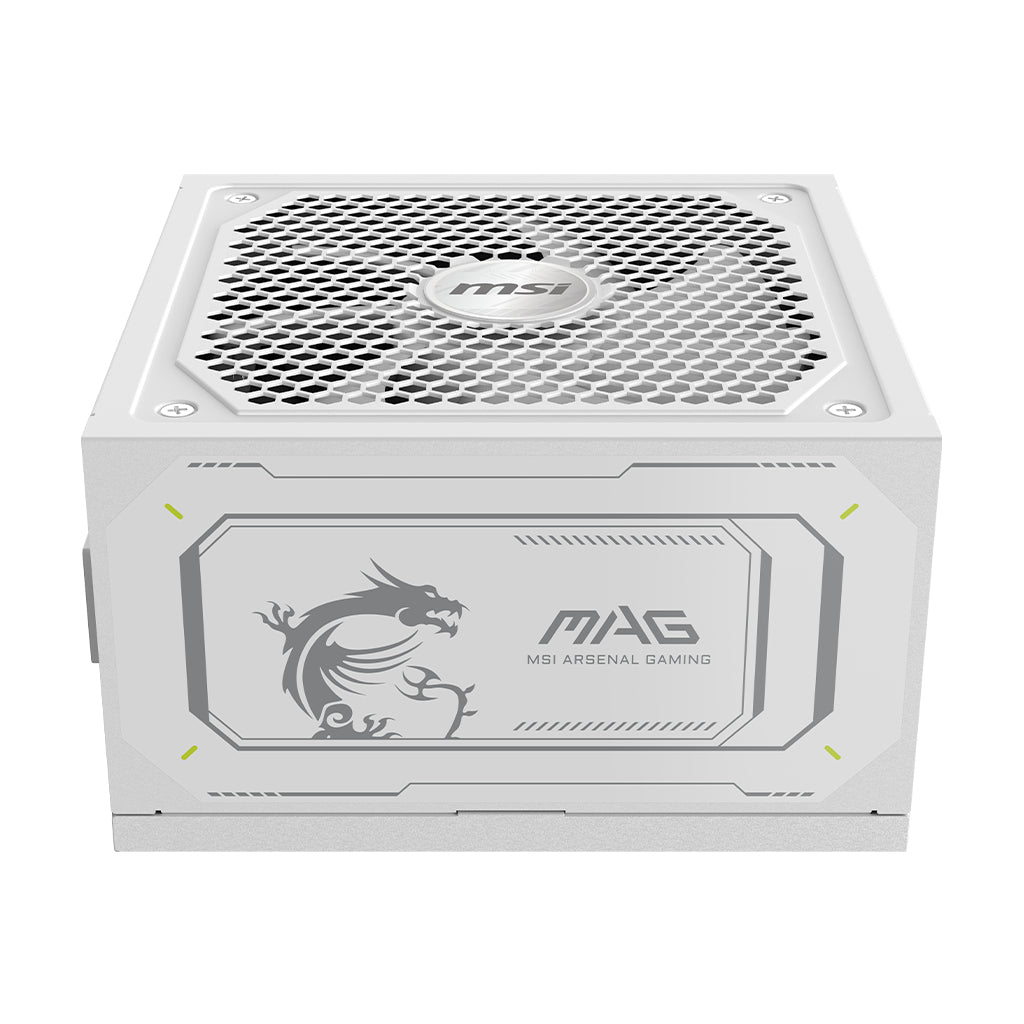 Bloc d'alimentation PC - MSI - MAG A1000GL - PCIe CEM 5.1 - 1000 W - Ventilateurs 135 mm - Blanc