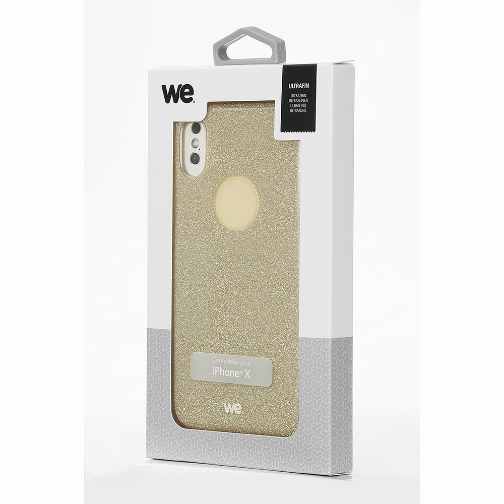 We coque de protection PAILLETTES APPLE IPHONE X Or