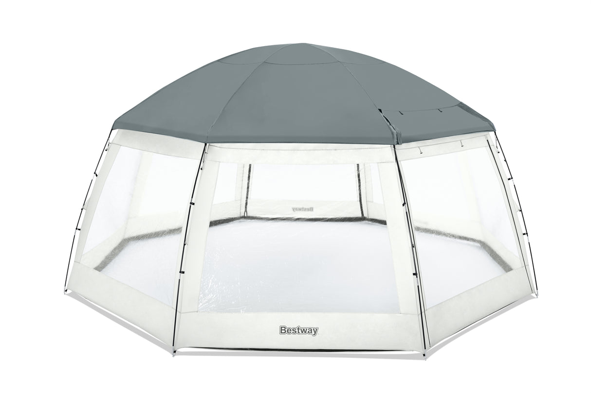 BESTWAY - Dôme de protection pour piscine - Octogonal 600 x 600 x 295 cm - Gris