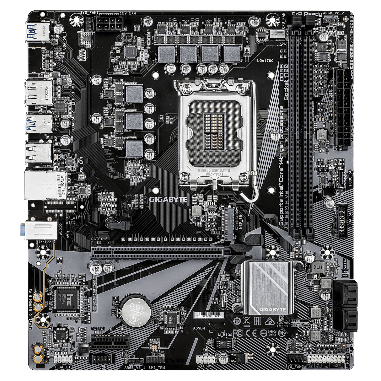 Carte mere - GIGABYTE - B760M H V2 - Format Micro-ATX - Chipset Intel B760 - DDR5
