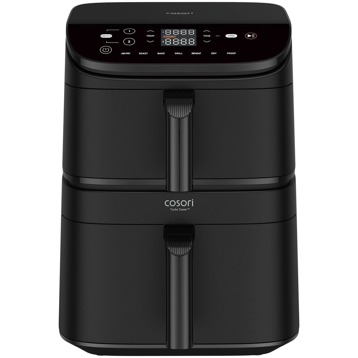 Friteuse sans huile COSORI - Turbo Tower Chef Edition - Capacité 10,8L - 2 cuves - 6 programmes - 2630W - Noir