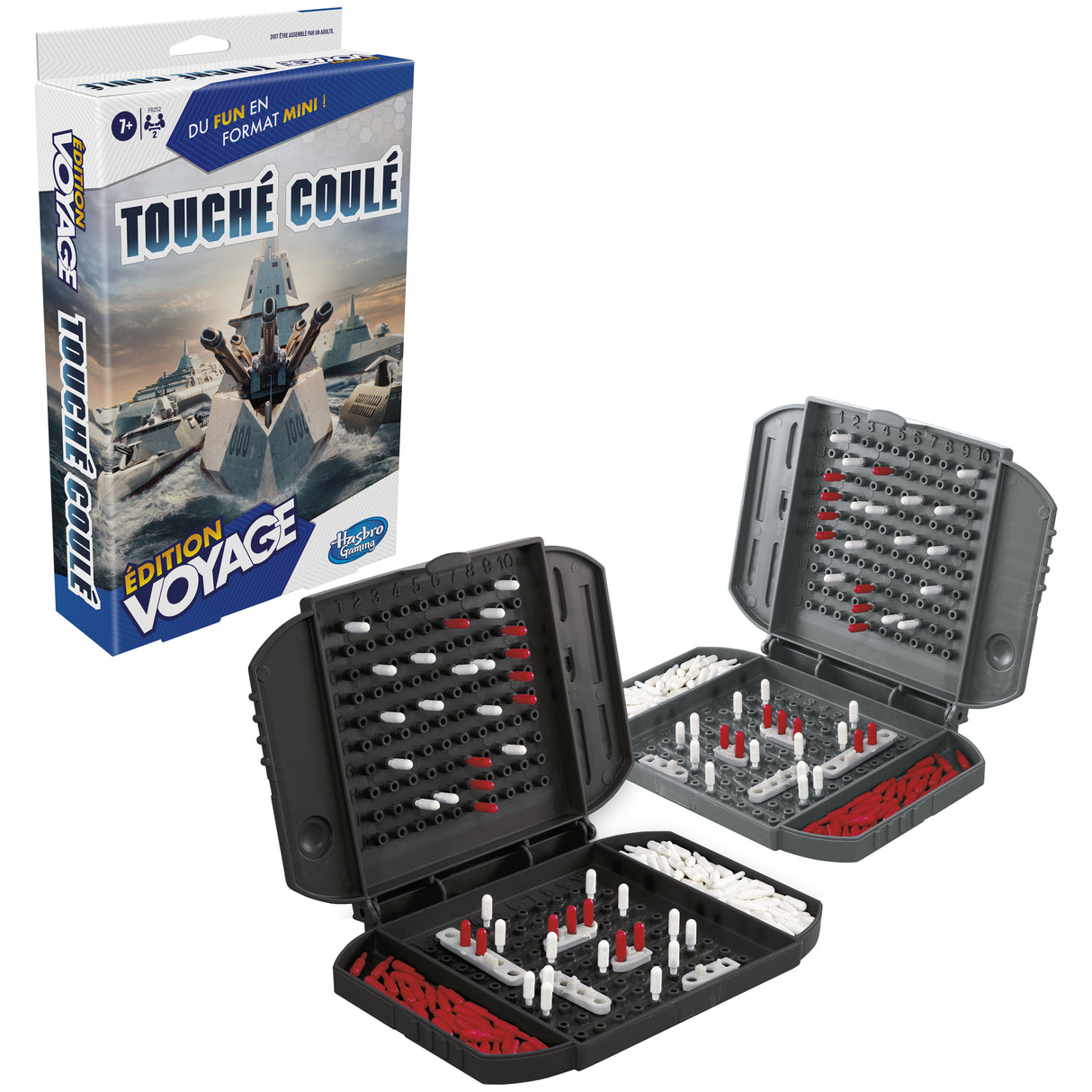 Touché coulé Voyage, jeu de société de voyage pour 2 joueurs, jeu de voyage, jeu pour enfants, Des 7 ans, Hasbro Gaming