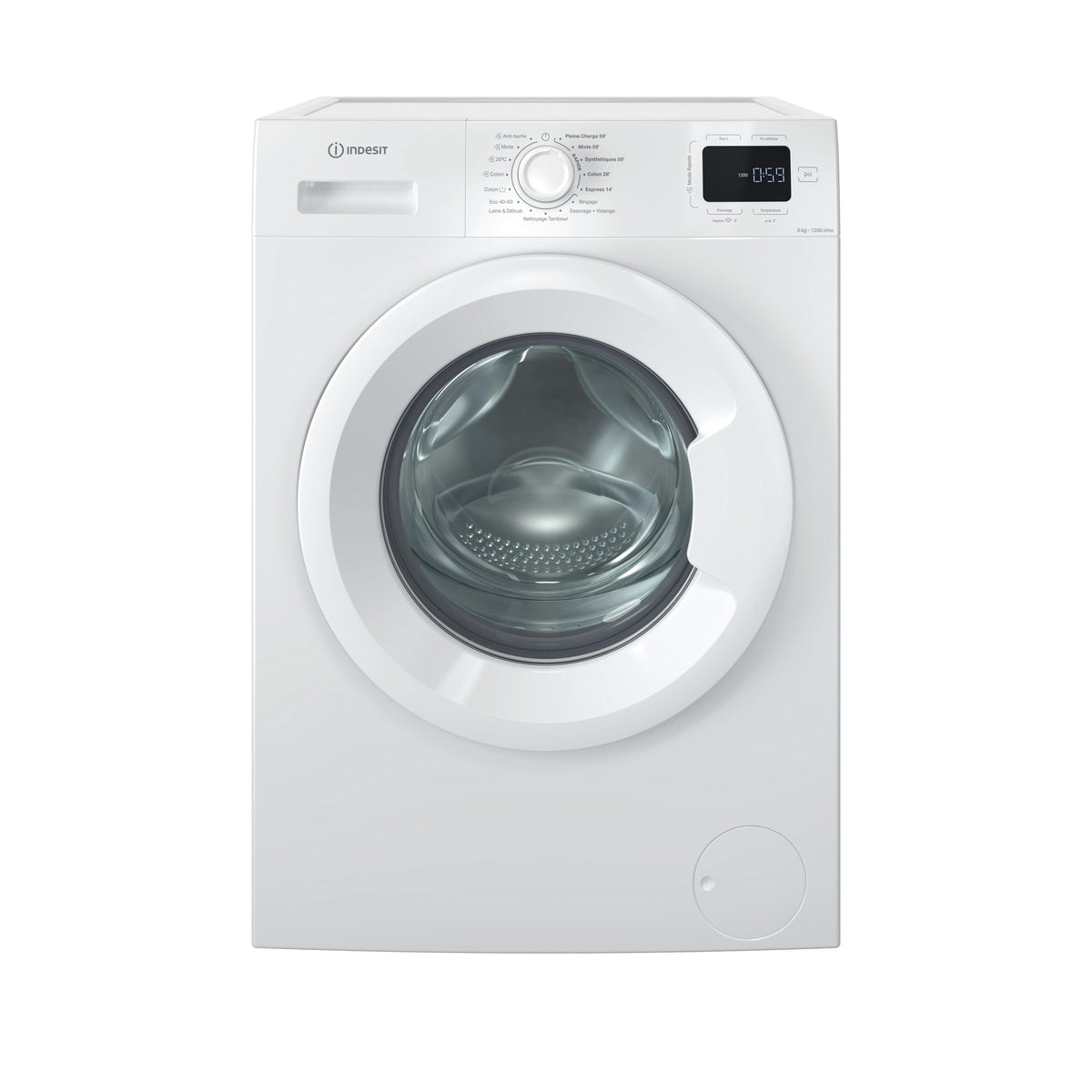 Lave-linge hublot INDESIT IM642MYTIMEFR - 6 kg - Induction - L60 cm - 1200 trs/min - Blanc