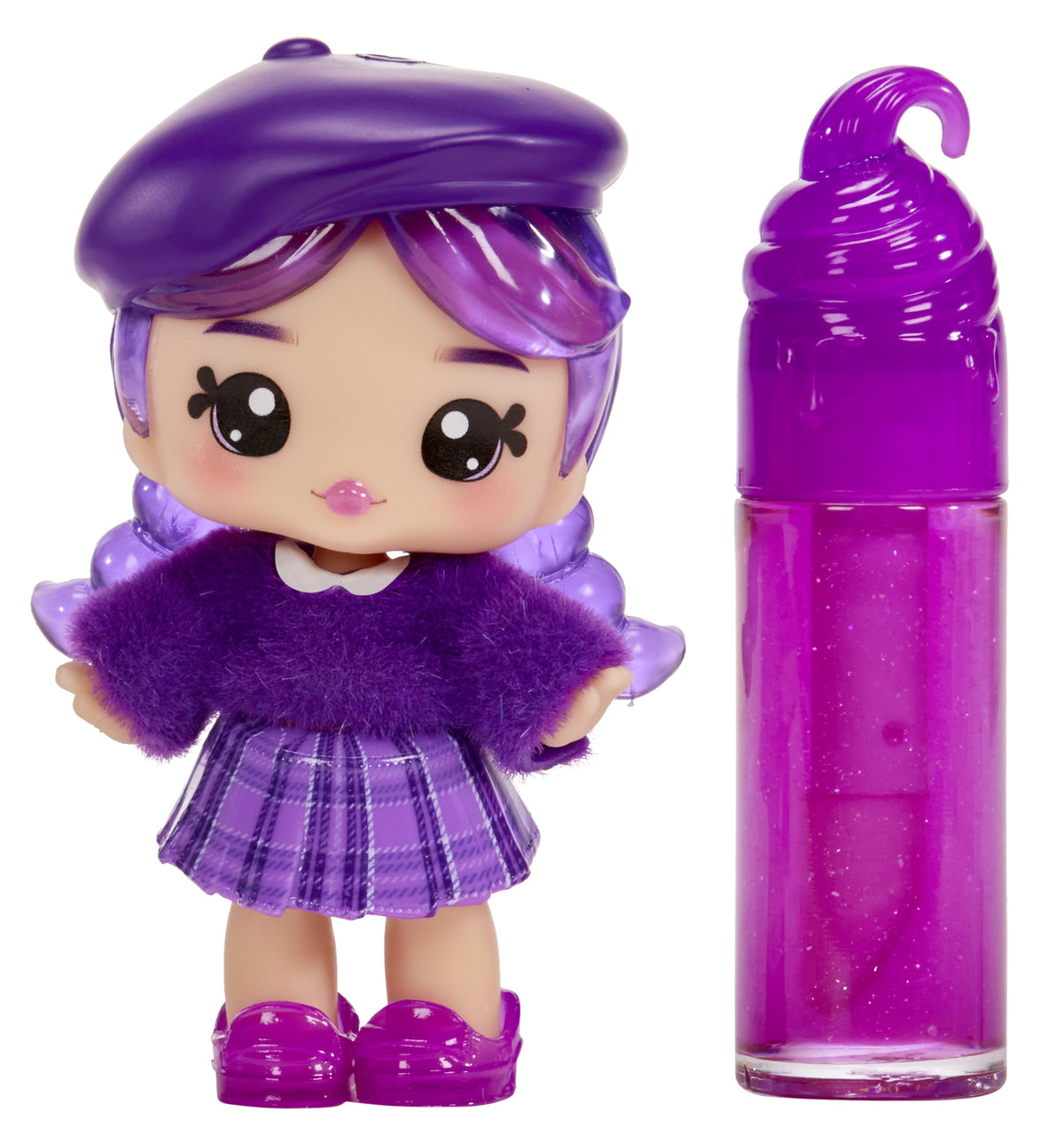 Yummiland - 1 poupée 10 cm et un gloss pailleté a créer - Greta - Goűt Raisin - Des 4ans