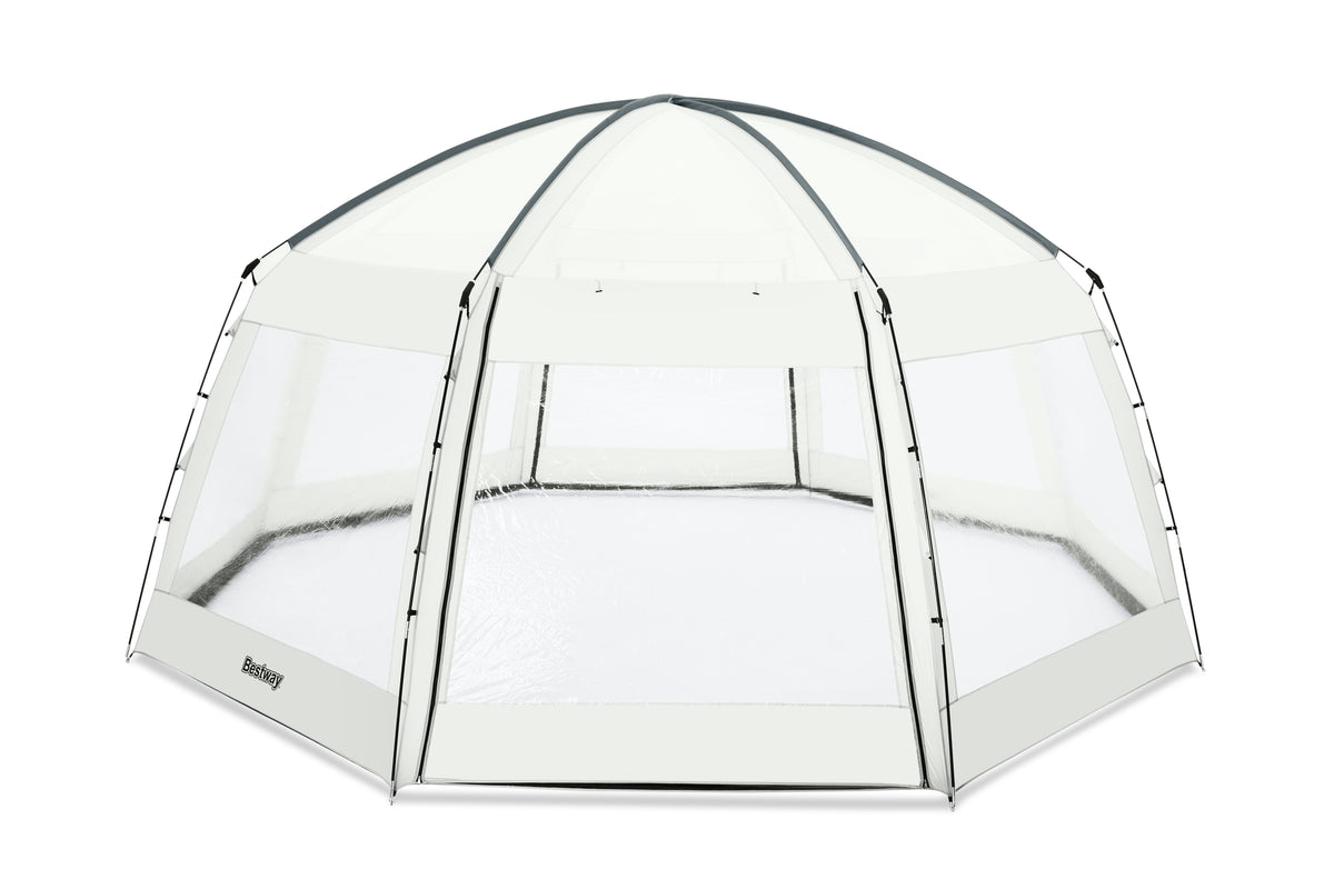 BESTWAY - Dôme de protection pour piscine - Octogonal 600 x 600 x 295 cm - Gris