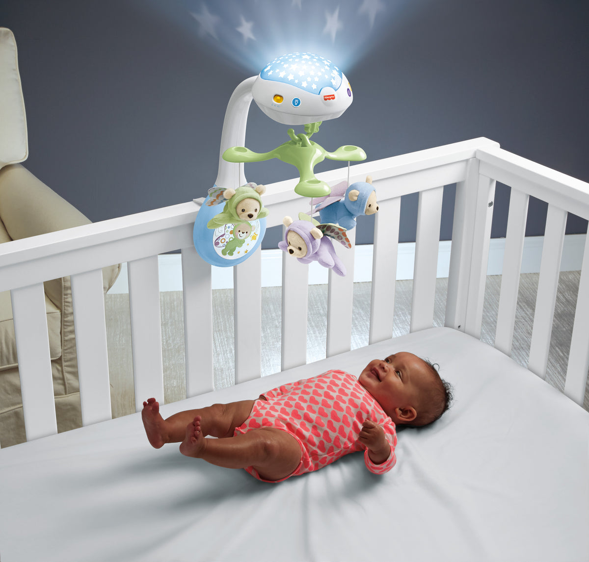 Fisher-Price - Mobile Doux Reves Papillon - Mobile lit bébé - 0 ans et + CDN41