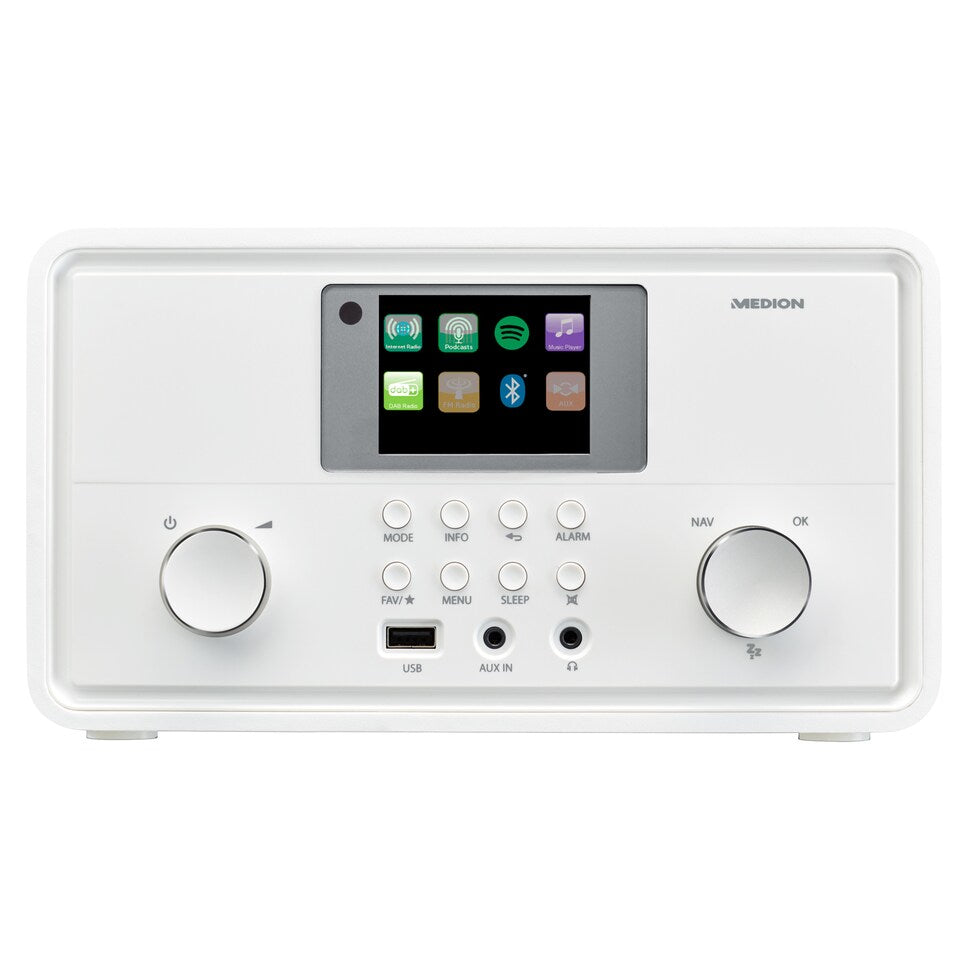 Radio Internet - MEDION - DAB - Bluetooth - 2x10W RMS - Blanc