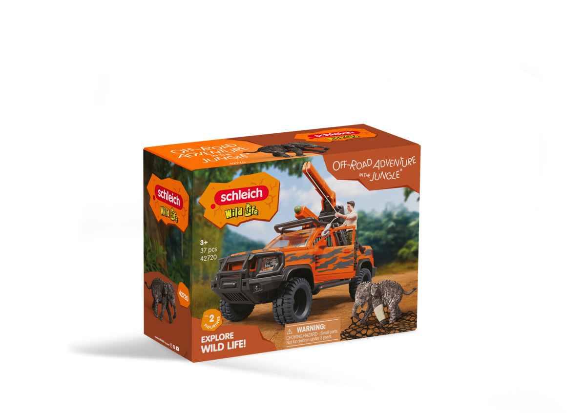 Figurine Aventures en 4x4 dans la jungle, Schleich 42720 Gamme Wild Life