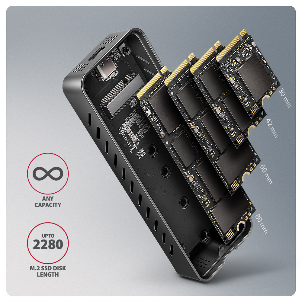 Boitier externe USB-C 3.2 Axagon EEM2-20G - NVMe M.2 Type 2280 (Noir)