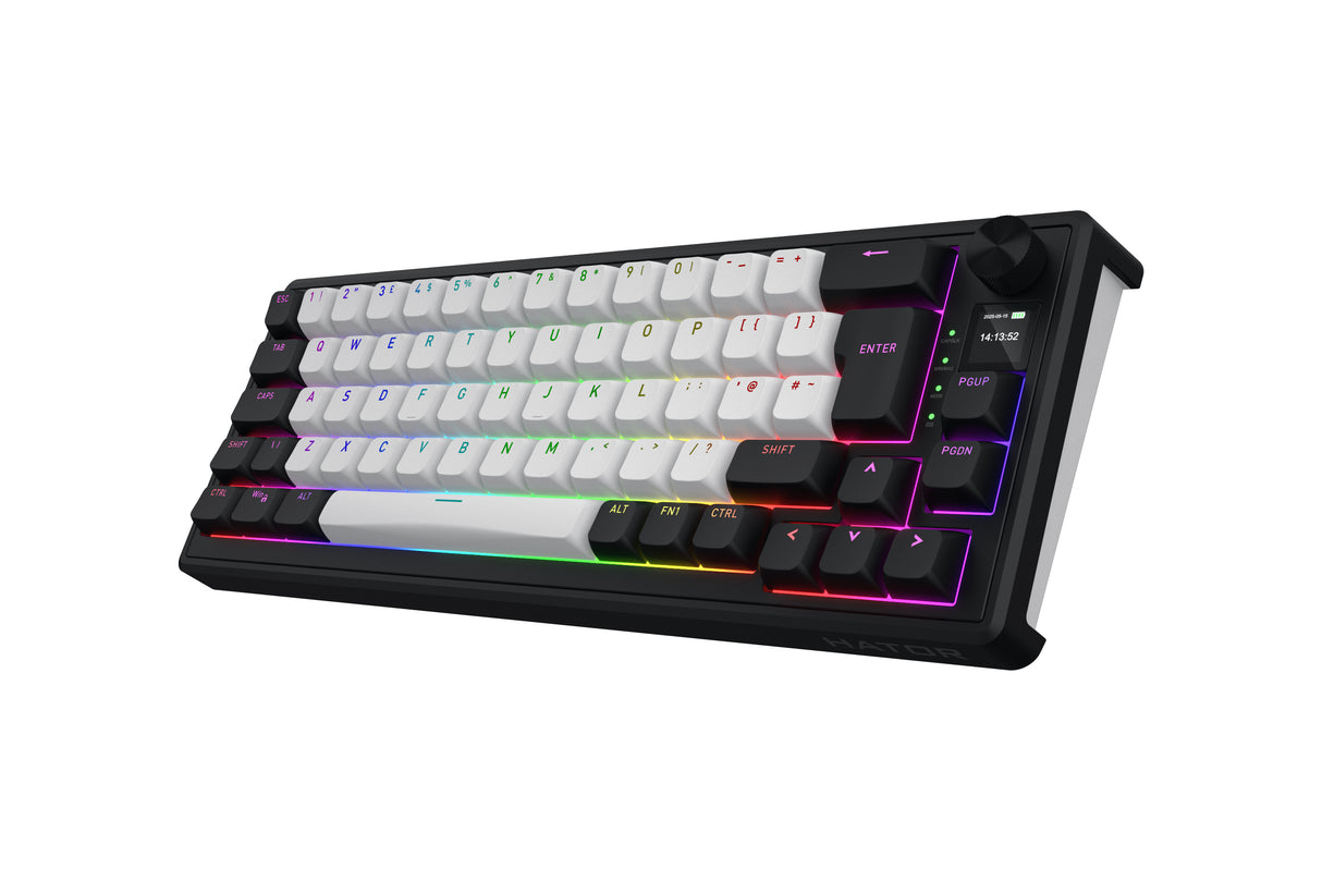 Clavier Gamer sans fil magnétique (Hator Aurum Linear) Hator Skyfall 65 Mag Ultima 8K TKL RGB (Noir)