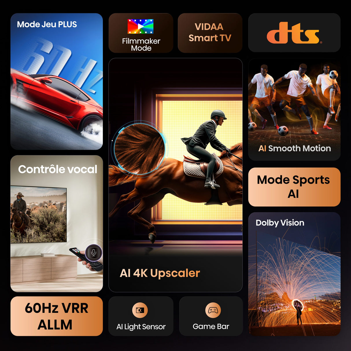 Hisense 58A6Q - TV LED 58" (146 cm) - 4K UHD 3840x2160 - HDR10+ - TV connecté - 4xHDMI 2.1 - WiFi