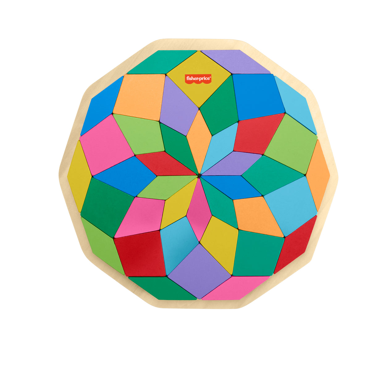 Fisher-Price-Puzzle Mandala en Bois-Puzzle 40 pieces motif géométrique HXT94