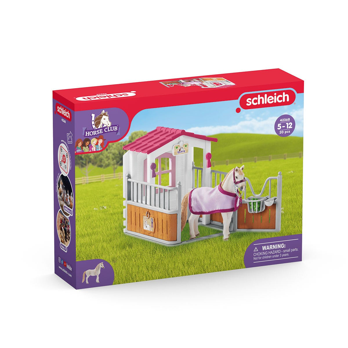 Box avec jument Lusitanienne, coffret figurines schleich 42368 HORSE CLUB, avec 12 éléments dont 1 cheval schleich inclus, des 5 ans