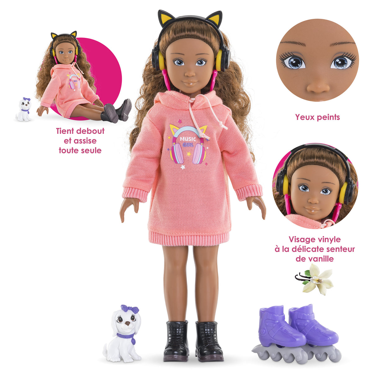 Poupée mannequin - COROLLE - Melody Music & Mode - 28 cm - 4 accessoires - des 4 ans