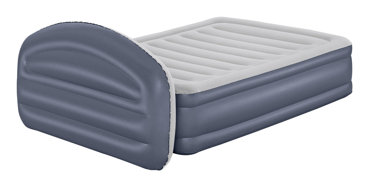Matelas gonflable - BESTWAY - 671BD Queen - Pompe électrique intégrée - Tete de lit LoungeLux - Tritech durable