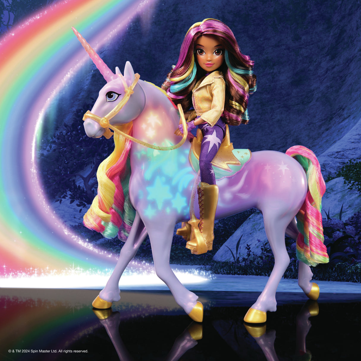 SPIN MASTER LICORNE A FONCTIONS 28 CM WILDSTAR + POUPEE 24 CM Unicorn Academy