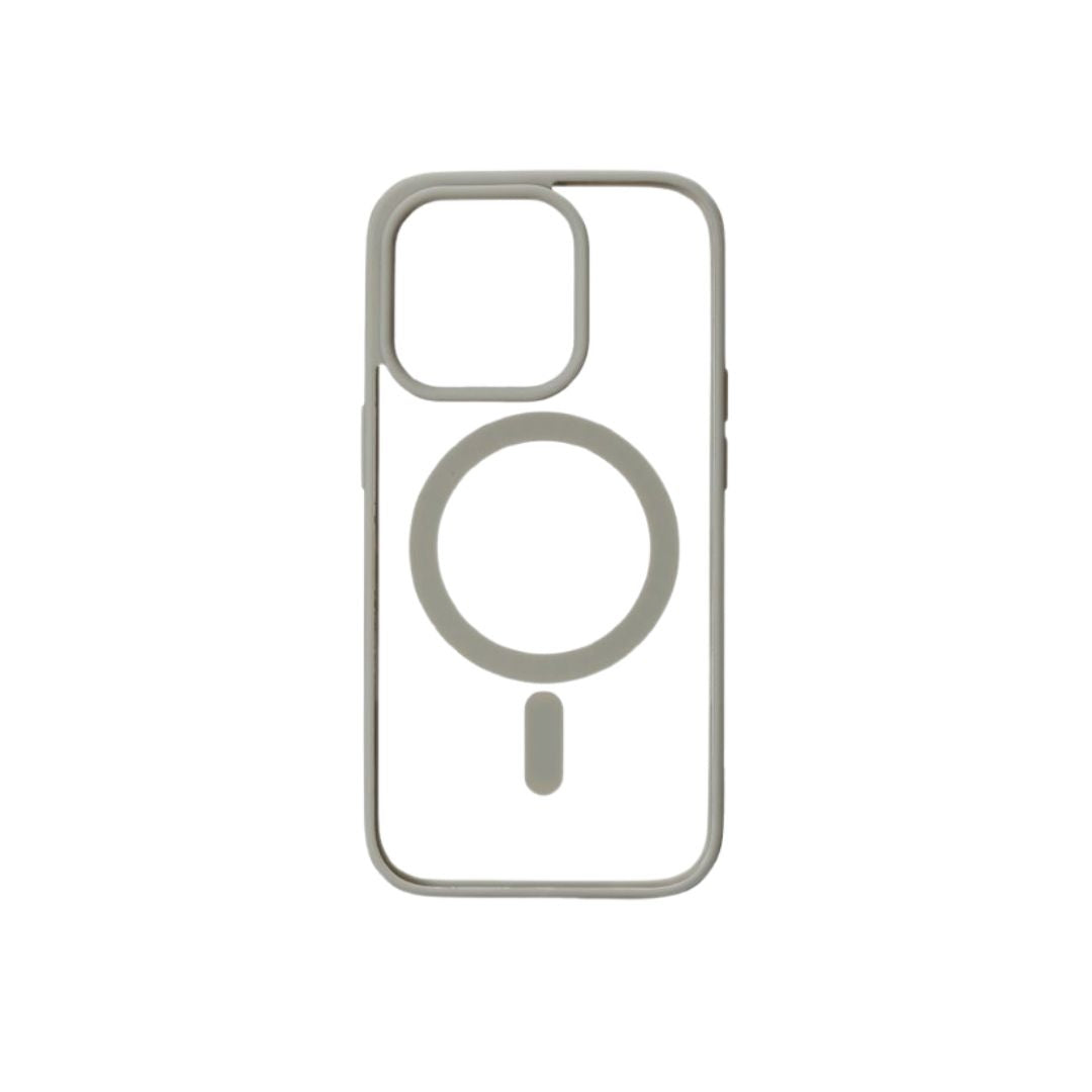 We Coque de protection RUBBER APPLE IPHONE 14 PRO - Dos transparent contour gris