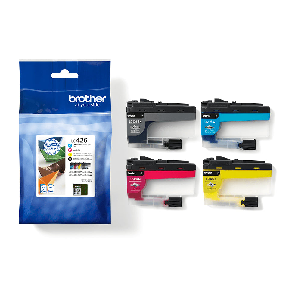 Pack de 4 Cartouches LC424VAL - BROTHER - Noir, Cyan, Magenta et Jaune haute capacité de 750 pages - Pour DCP-J1200W