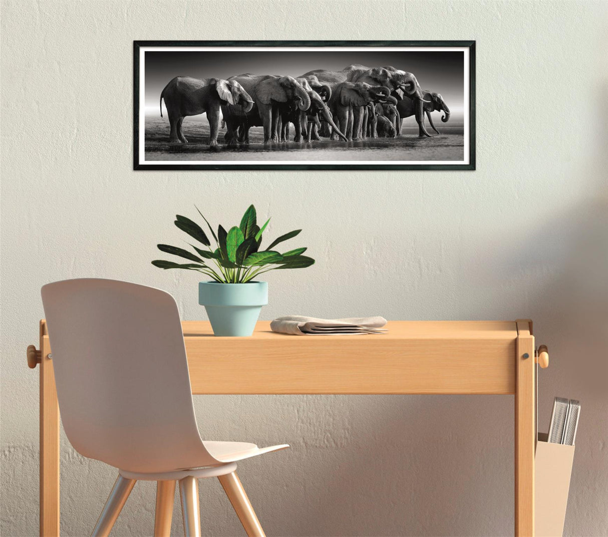 CLEMENTONI - Compact 1000 pieces Panorama - Herd of Giants