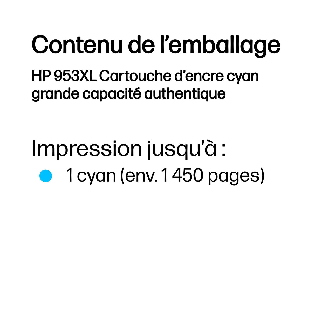 HP 953XL Cartouche d'encre cyan grande capacité authentique (F6U16AE) pour HP OfficeJet Pro 8710/8715/8720