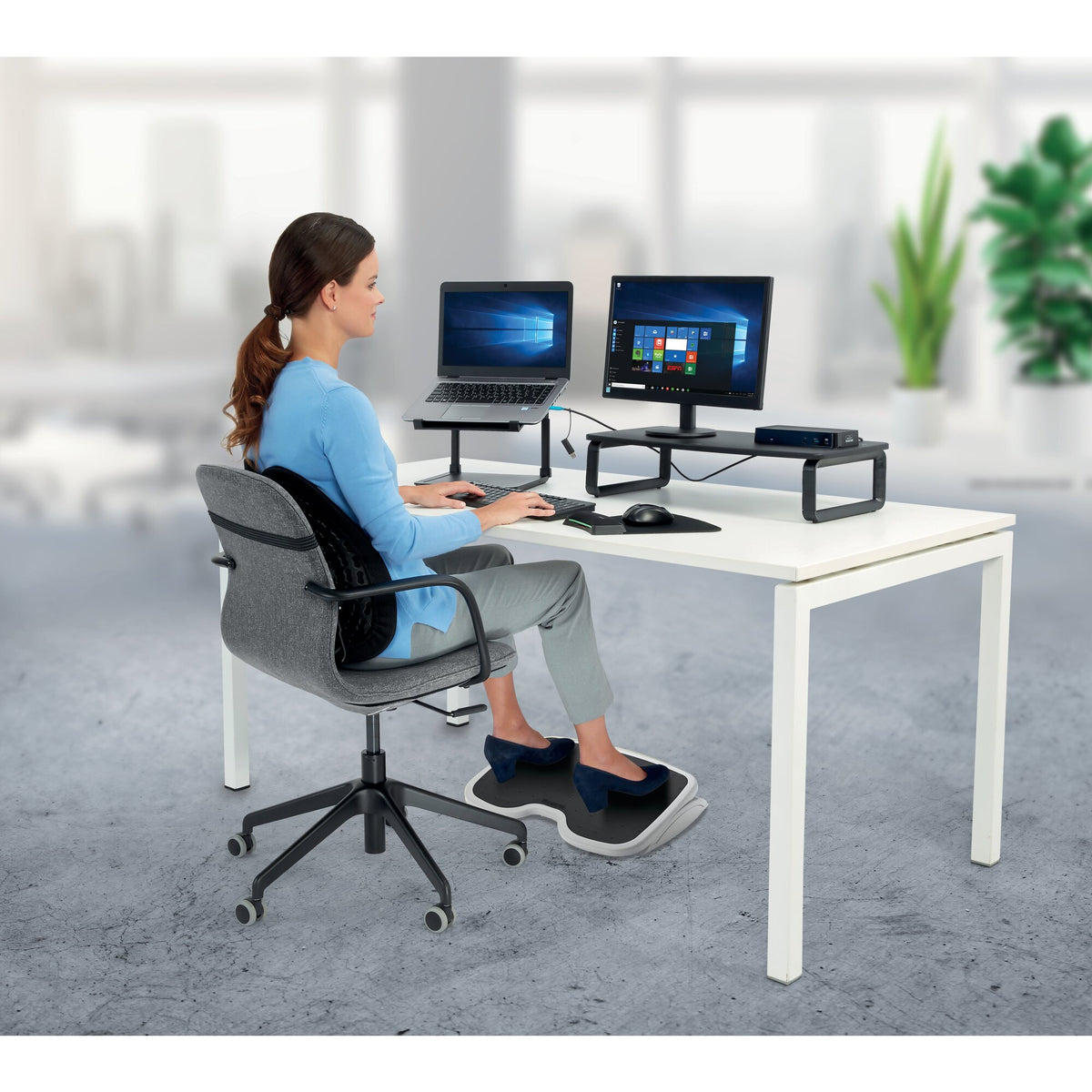 Kensington, Repose-Pieds SoleMate Ergonomique et Ajustable, Gris/Noir, 56145