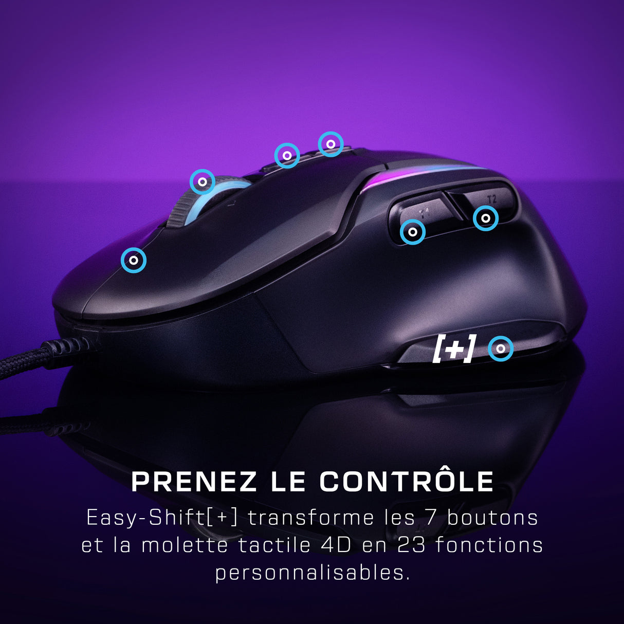 Souris gaming sans fil - Turtle Beach Kone™ II - Ultra légere - Noir, 26 000 DPI, 23 fonctions personnalisables