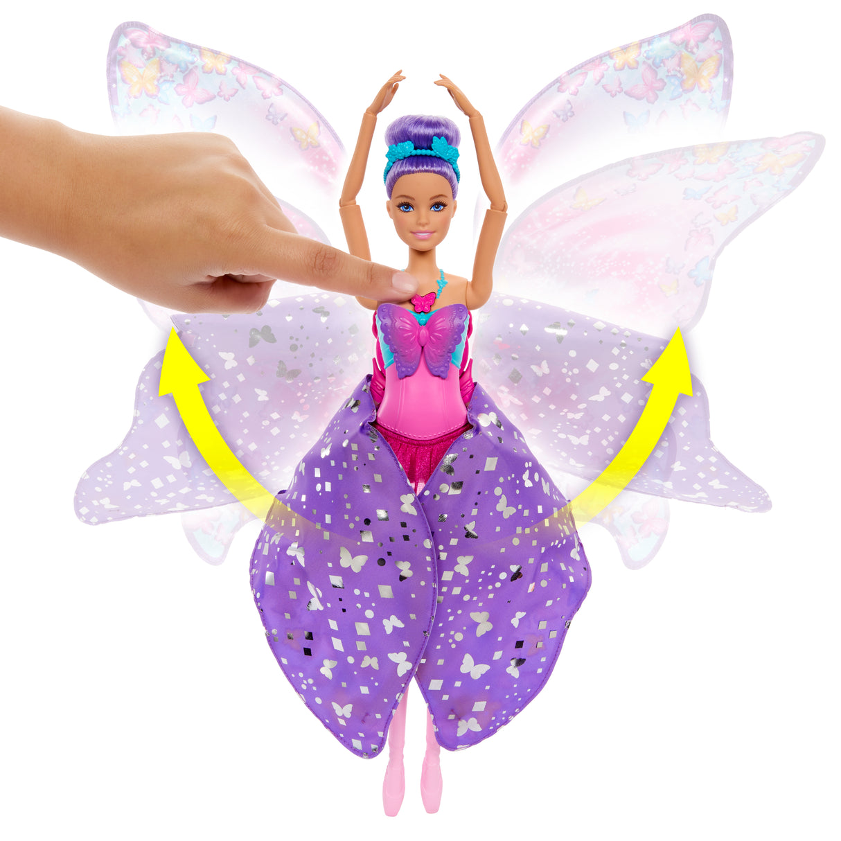 Barbie-De Danseuse a Papillon-Poupée transformation 2 en 1 HXJ10