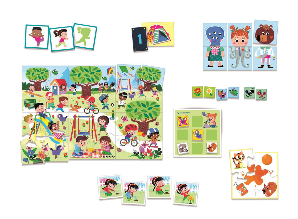 Clementoni - Coffret de 8 jeux en 1 - Jeux éducatifs formes, couleurs, nombres, quantités - Dés 3 ans