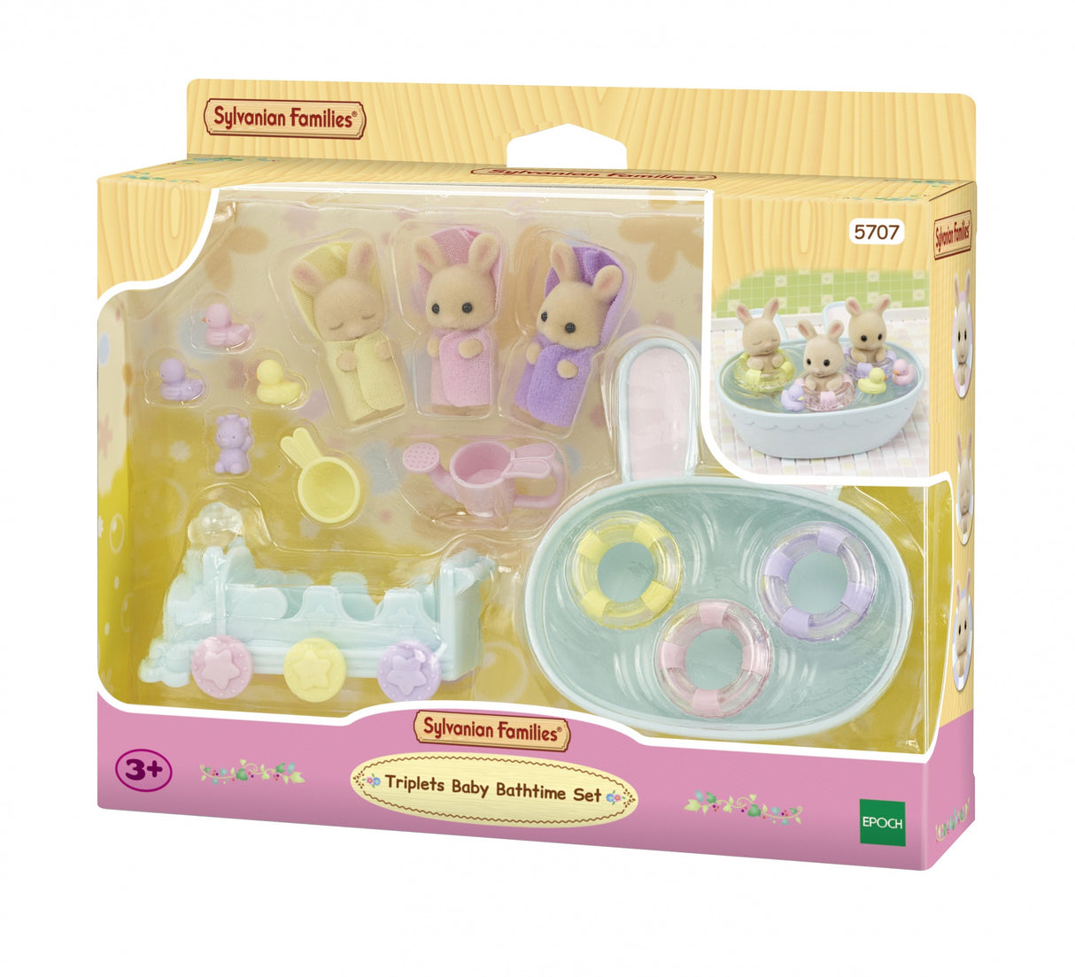 Les triplés Lapin Creme et accessoires de bain - Sylvanian Families - 5707
