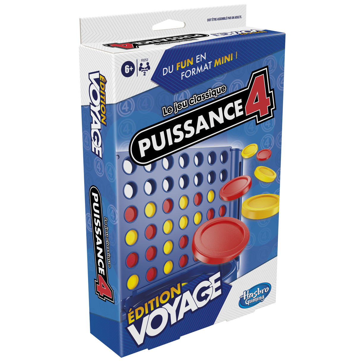 Puissance 4 Voyage, jeu de société de voyage pour 2 joueurs, jeu de voyage, Des 6 ans, Hasbro Gaming