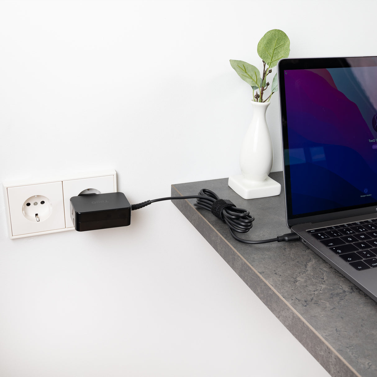 Chargeur universel TooQ 65W - USB-C (Noir)