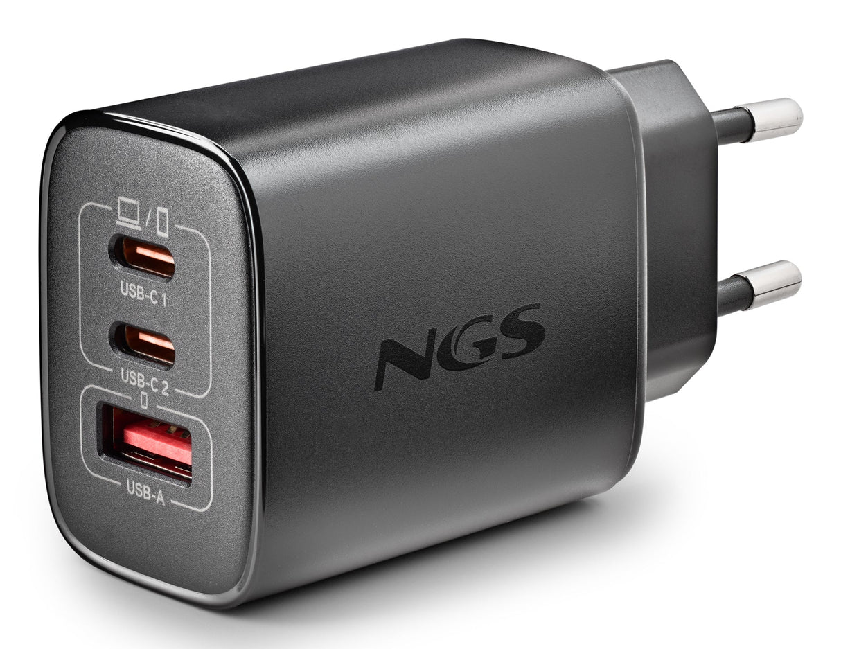 Chargeur secteur NGS Era 2x USB-C + 1x USB-A 65W (Noir)