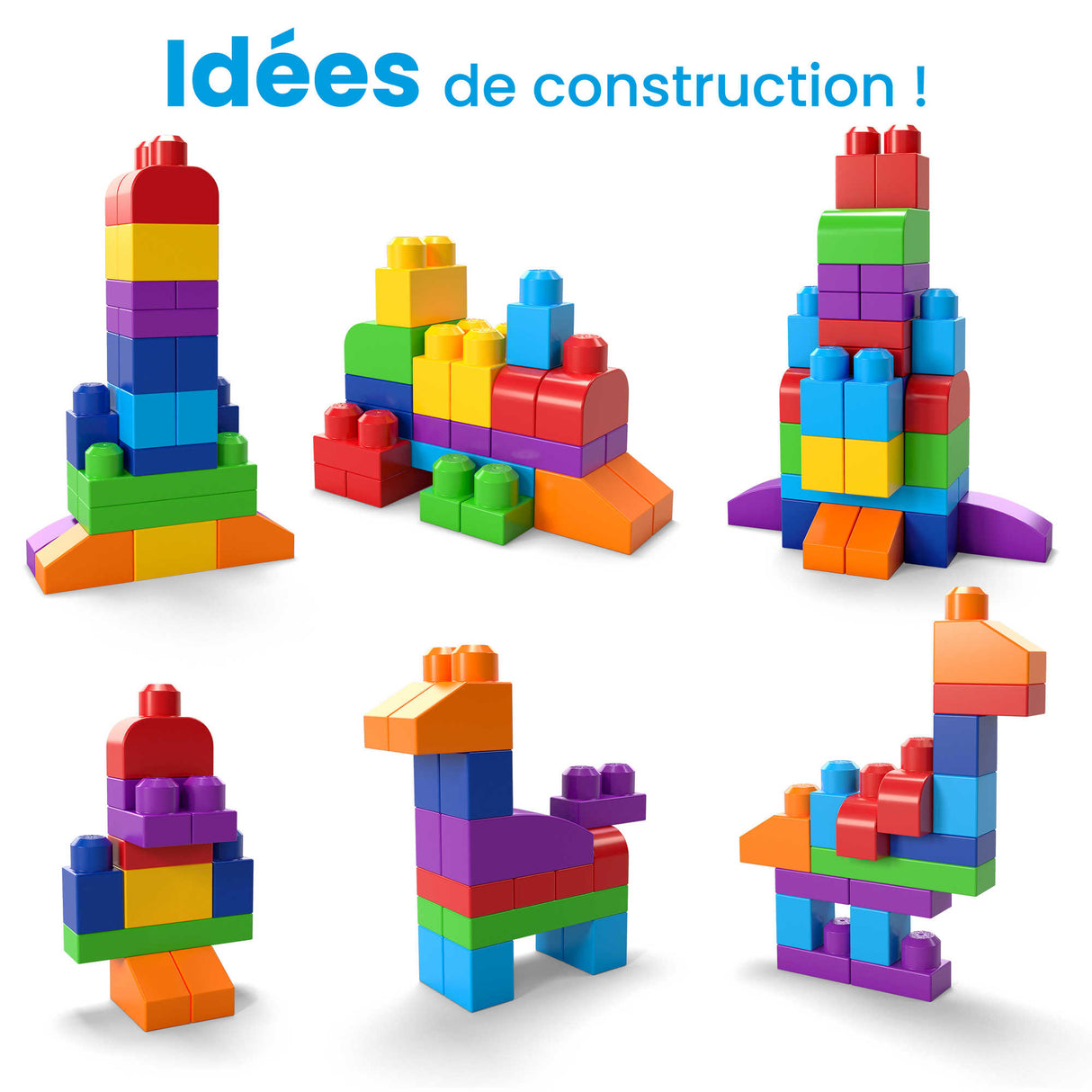 Mega Bloks - Sac Medium Classique 60 briques - Briques de construction - 12 mois et + DCH55