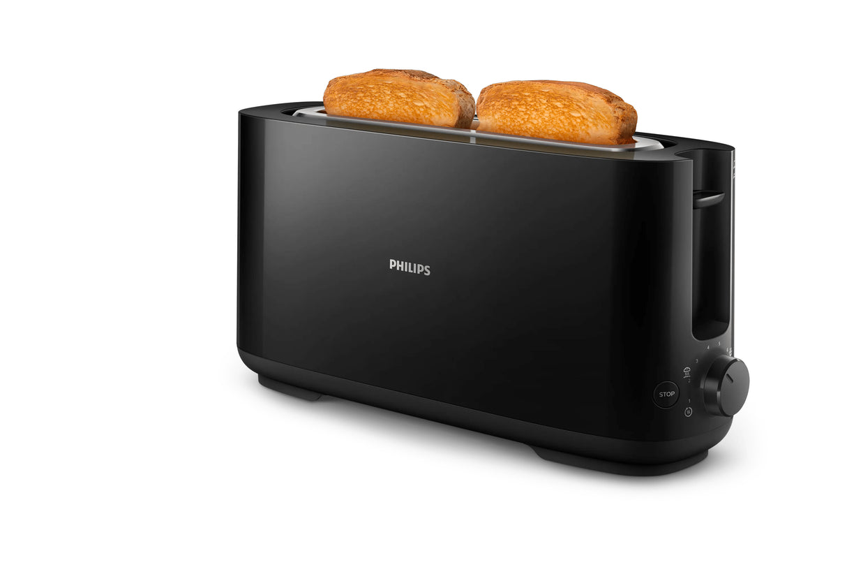 Grille-pain - PHILIPS - HD2590/90 - Collection Daily petit déjeuner - 1 fente longue - 830W - Noir