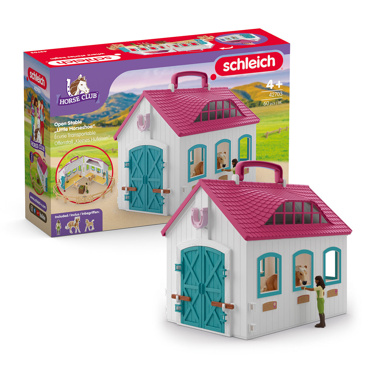 Coffret Écurie Transportable SCHLEICH 42703 Horse Club, Des 4 ans