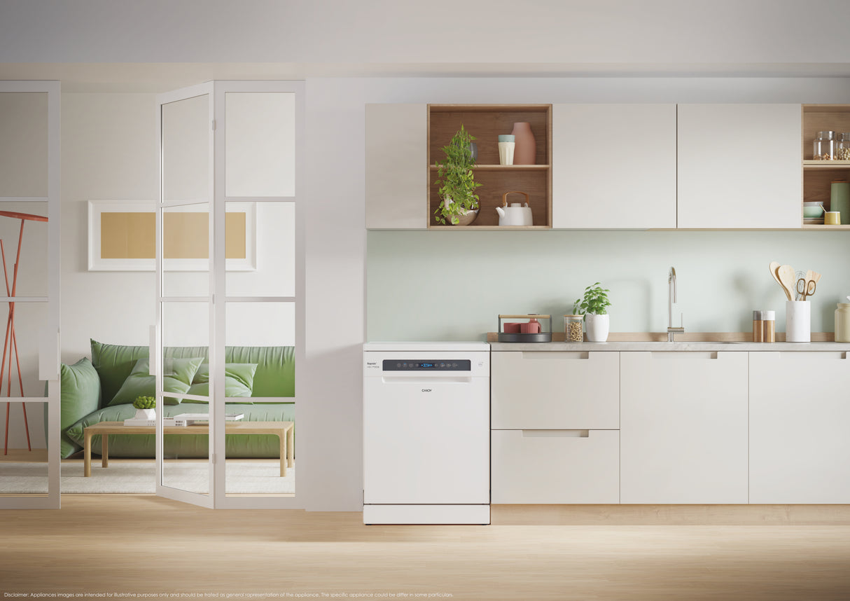 Lave-vaisselle pose libre CANDY CF6C4F2W Rapido - 16 couverts - 44dB - Maxi Cuve - Connecté - Blanc