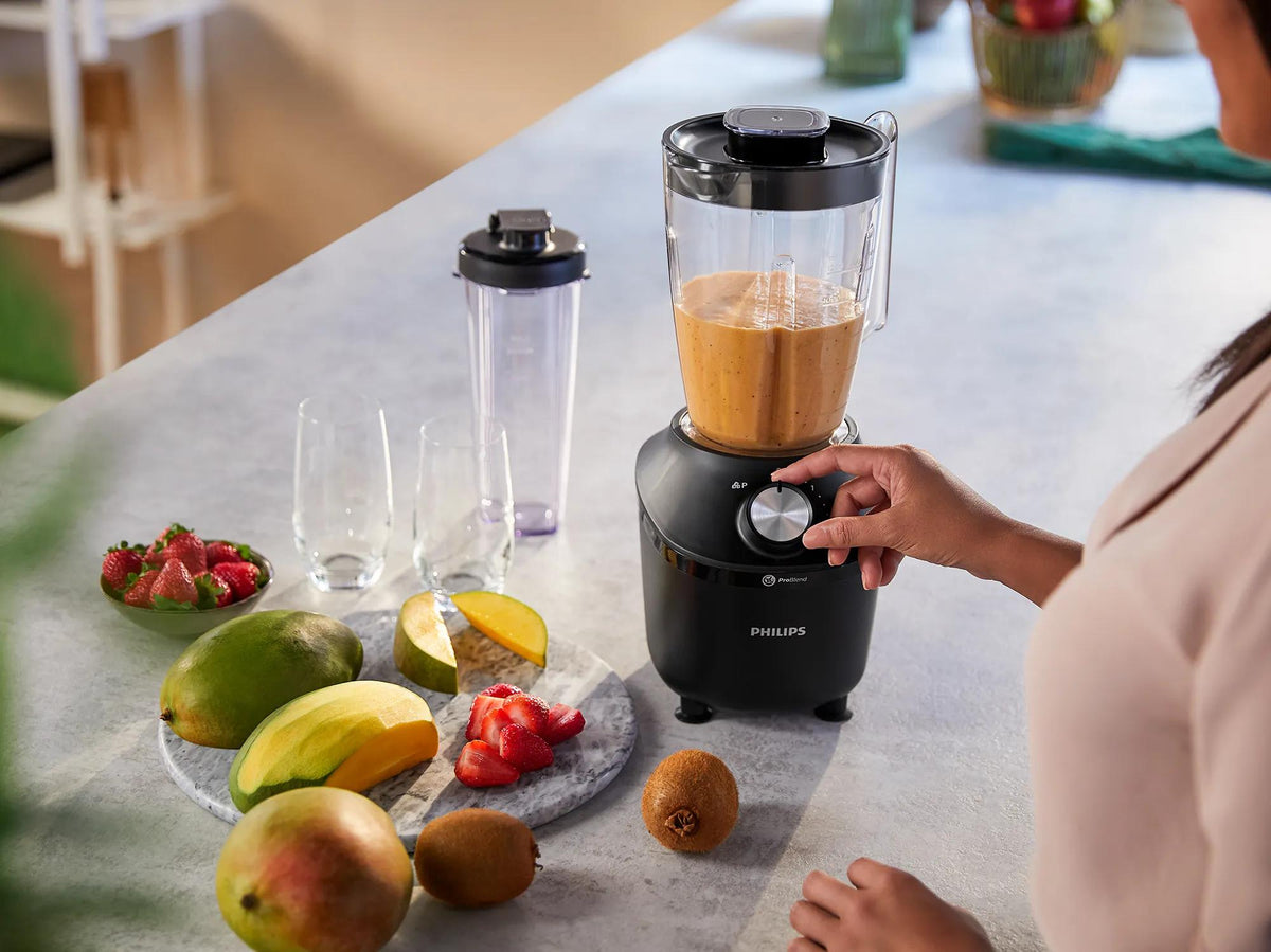 Blender mixeur - PHILIPS - HR2041/41 - Série 3000 avec gourde - 450W -1.9L - Noir
