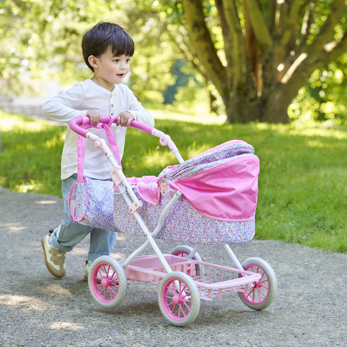Accessoires poupons - COROLLE - Landau Floral - pour poupons 36 a 52 cm - des 3 ans