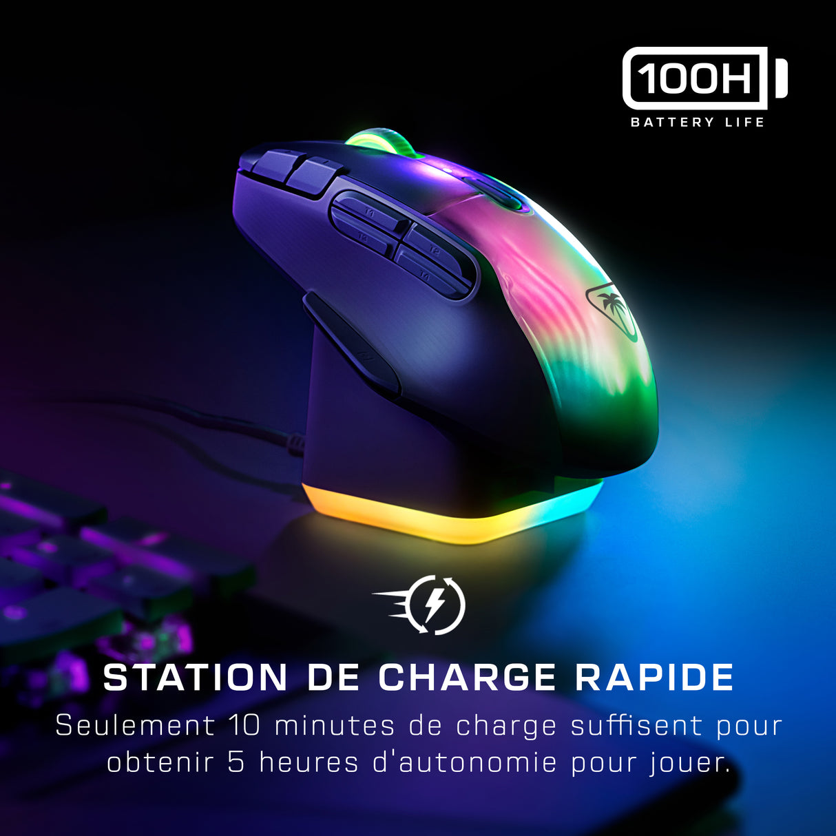 Souris gaming sans fil - TURTLE BEACH - Kone XP Air - Avec station de charge - Noir