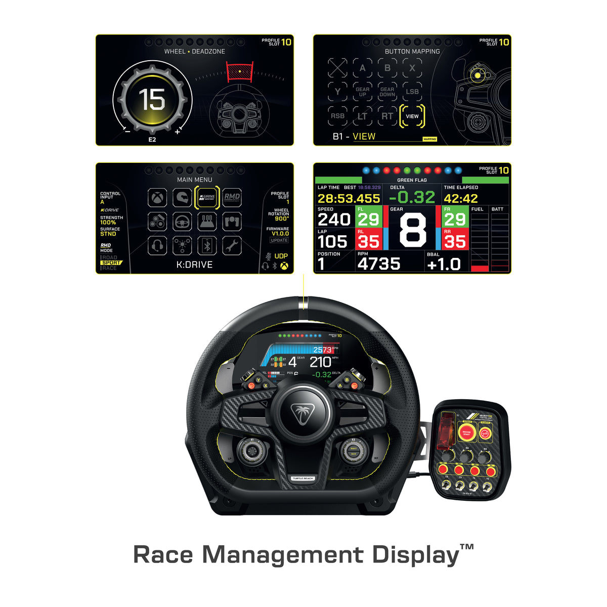 Systeme universel de volant et pédales - TURTLE BEACH - TBS-0726-05 - VelocityOne™ Race - XB et PC - Noir