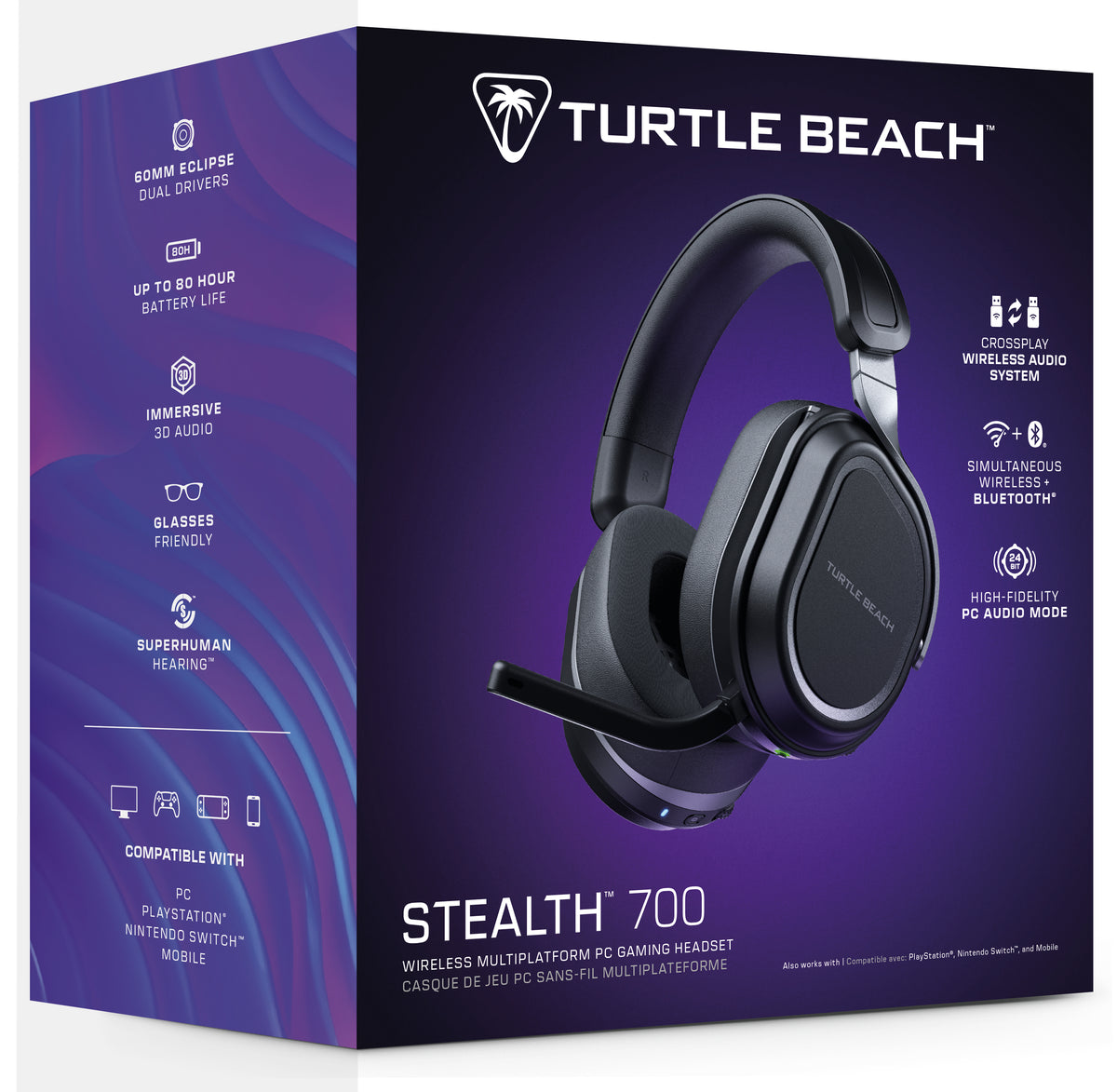 Casque gaming multiplateforme sans fil - TURTLE BEACH - Stealth 700PC (Gen3) - Noir