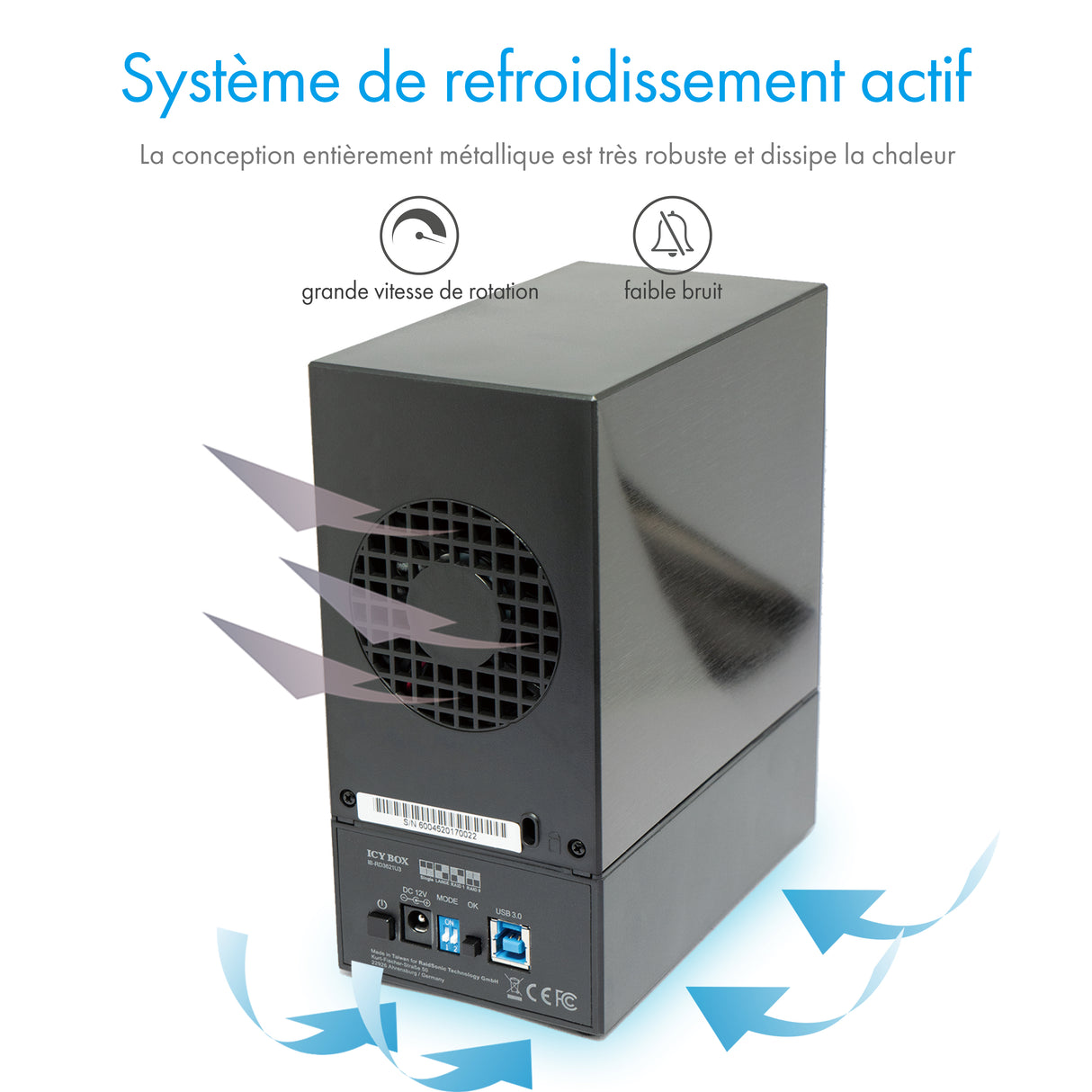 Boitier Externe Icy Box IB-RD3621U3 USB3.0 - 3,5" S-ATA - 2 Baies