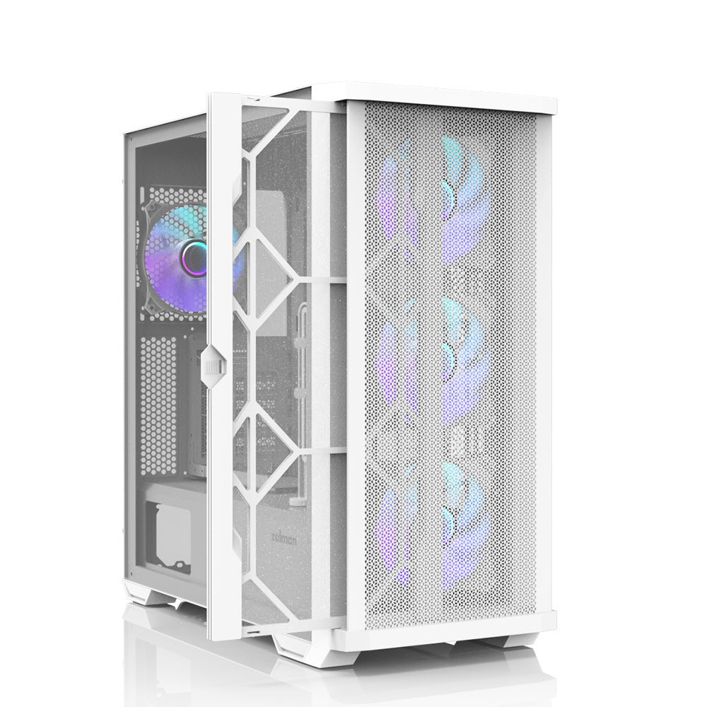 Boitier Moyen Tour E-ATX Zalman Z10 Duo avec panneaux vitrés (Blanc)