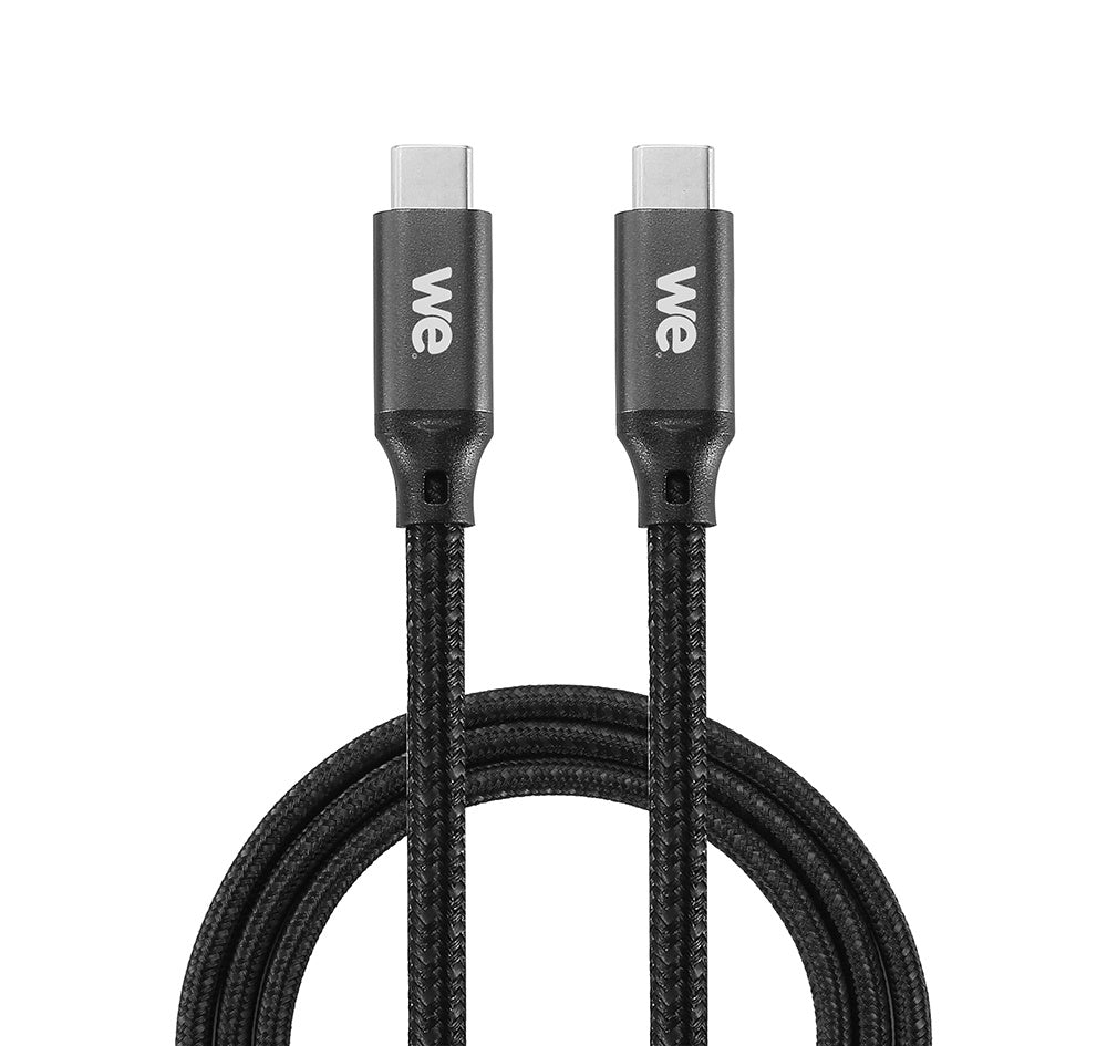 WE C ble USB-C m le/USB-C m le/m le en nylon tressé 2m - USB 3.2 gen 1 - 3A - no