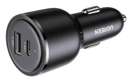 Chargeur voiture - UGREEN - 1 USB-C + 1 USB-A - 63W - Gris