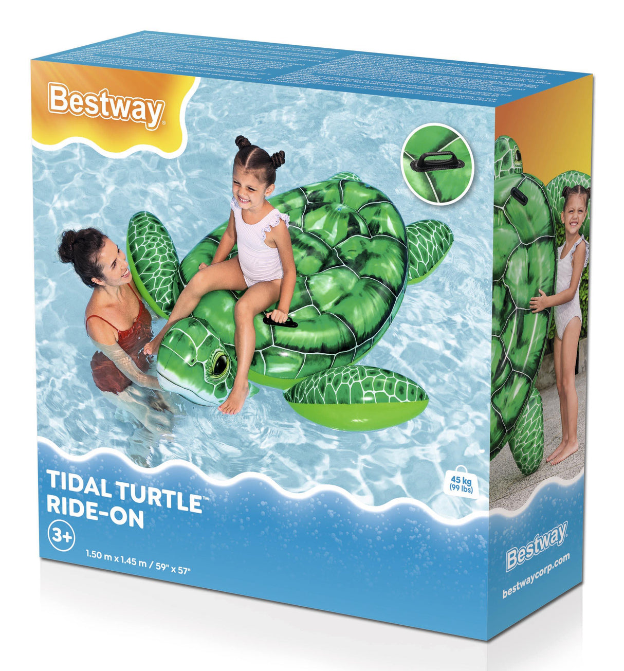 Bouée a chevaucher - Bestway - Tortue - 153 x 140 x 38 cm