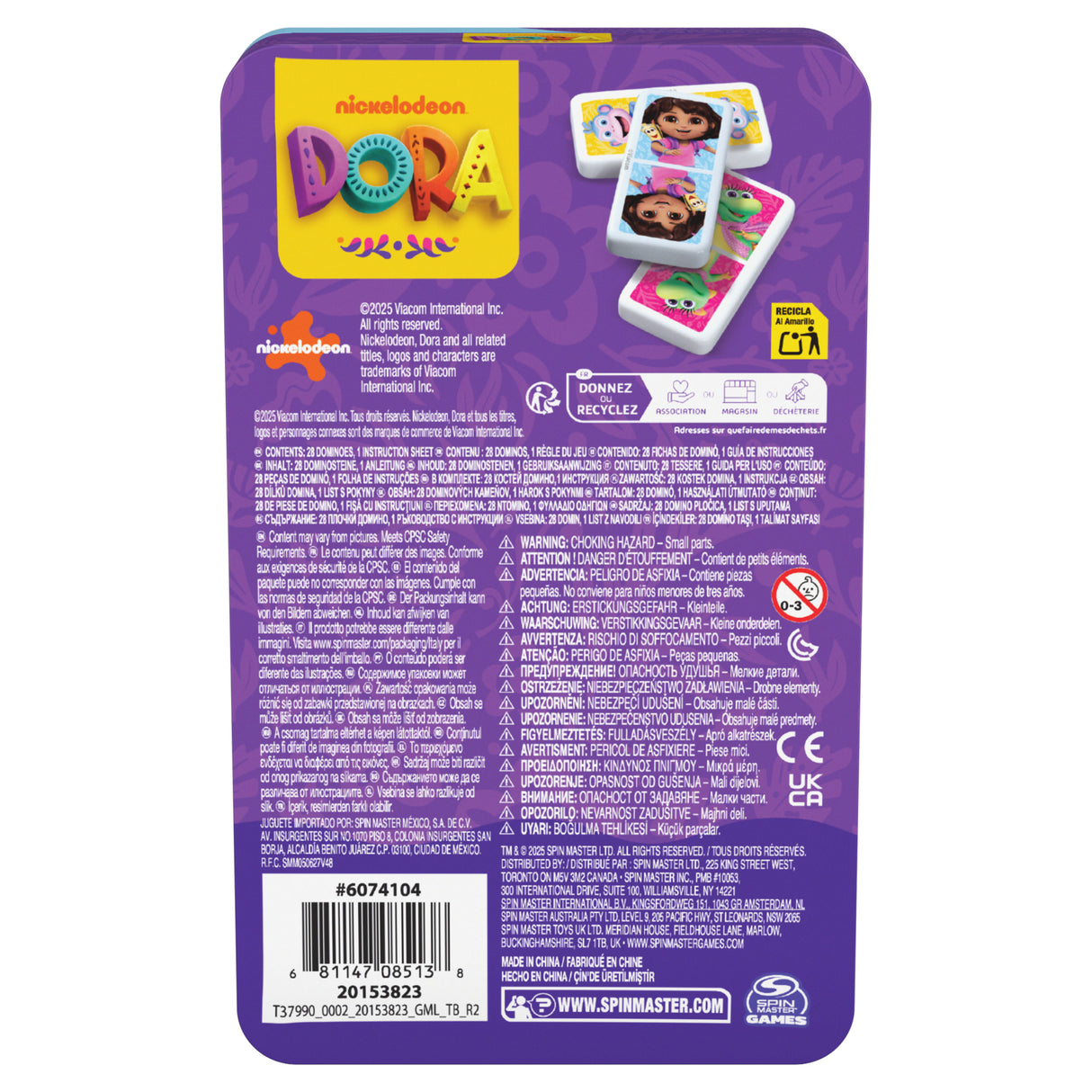 Dora - 28 Dominos - Boîte métal - des 4 ans - Dora l'exploratrice