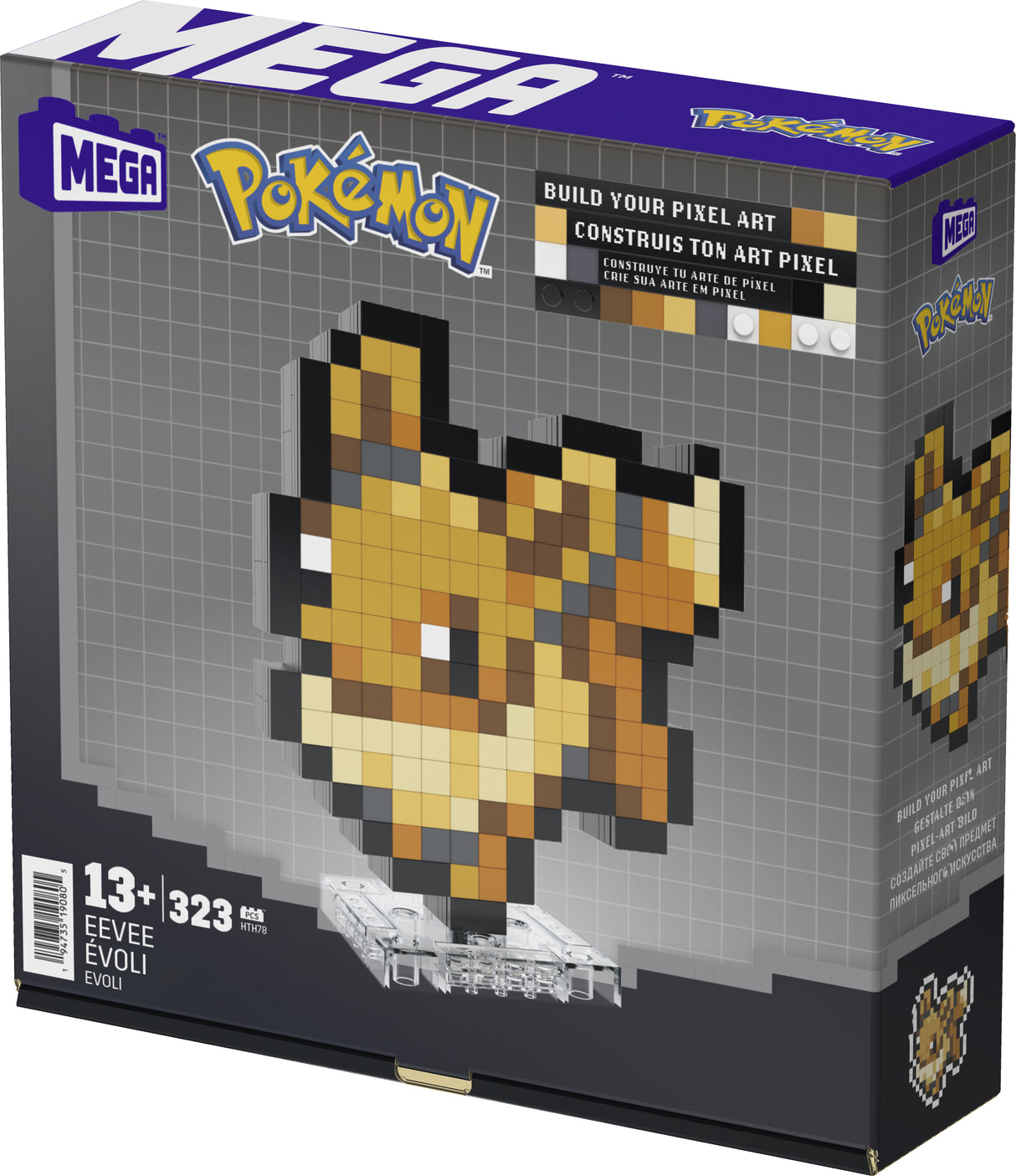 Mega-Pokémon-évoli-Coffret De Construction Rétro Pixel Art 323 Pieces - MEGA Pokémon - HTH78