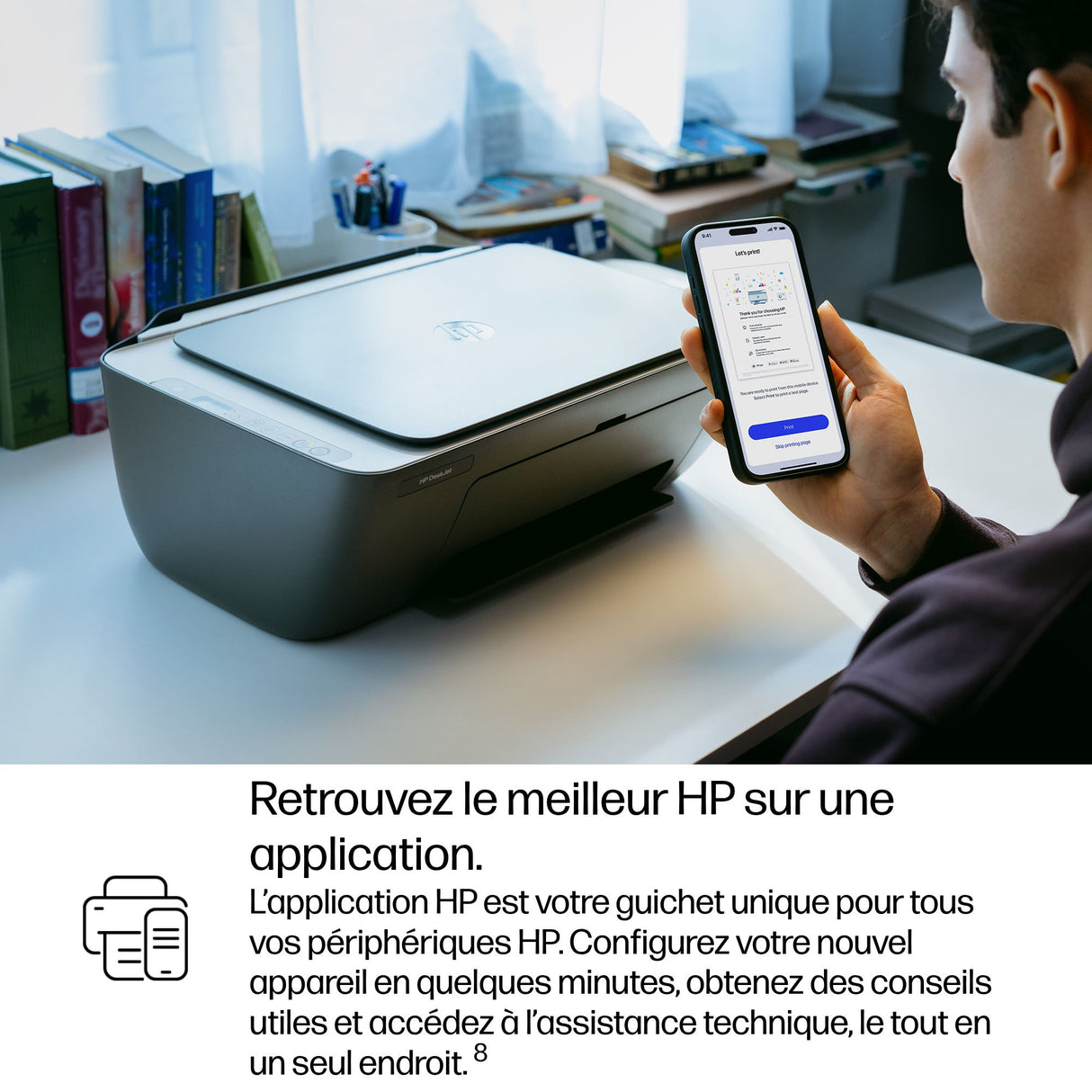 Imprimante tout-en-un HP DeskJet 2910 jet d'encre couleur - 3 mois d'Instant ink inclus avec HP+