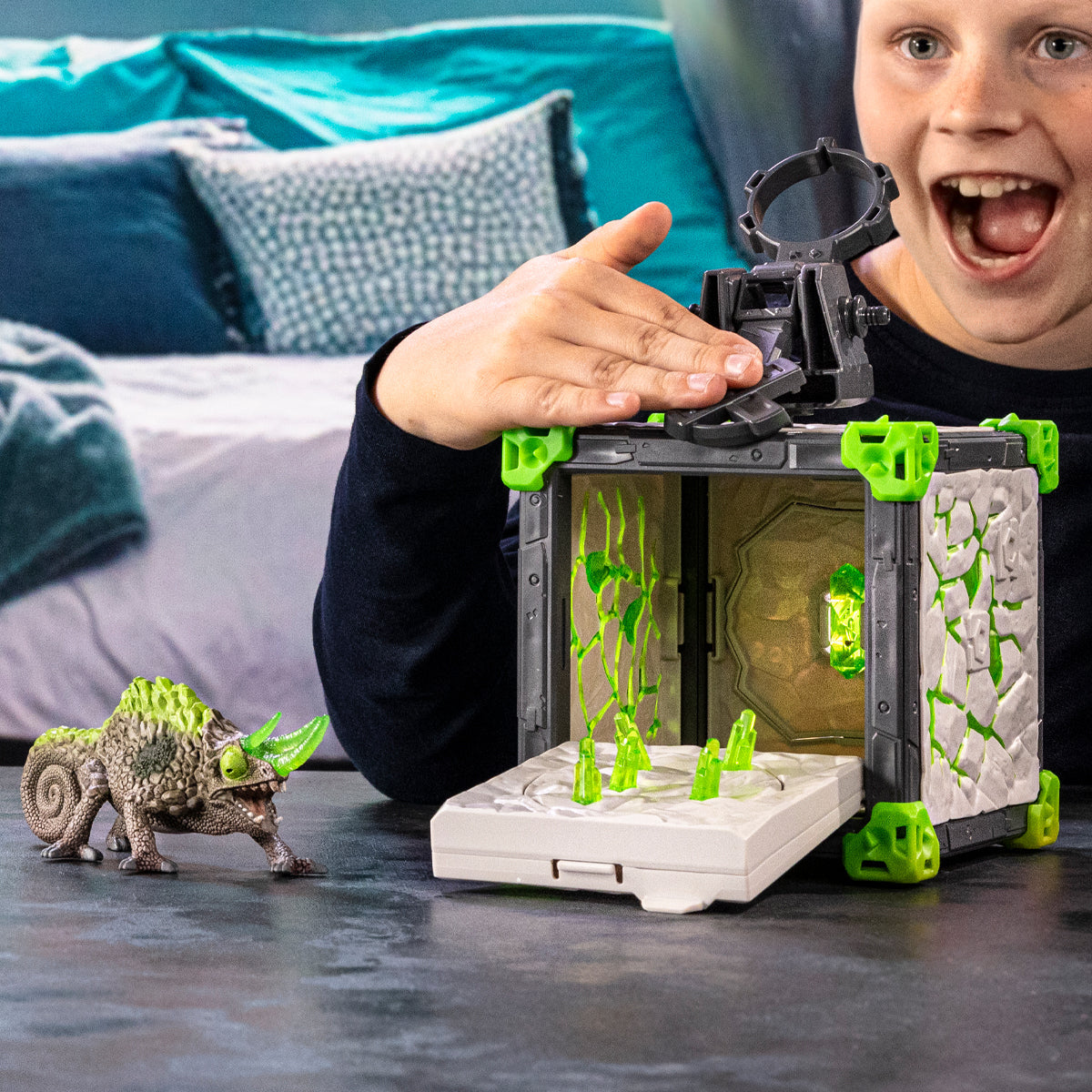 BattleCave Caméléon de Pierre, Extension de l'arene, SCHLEICH 42677 Eldrador Creatures, des 7 ans